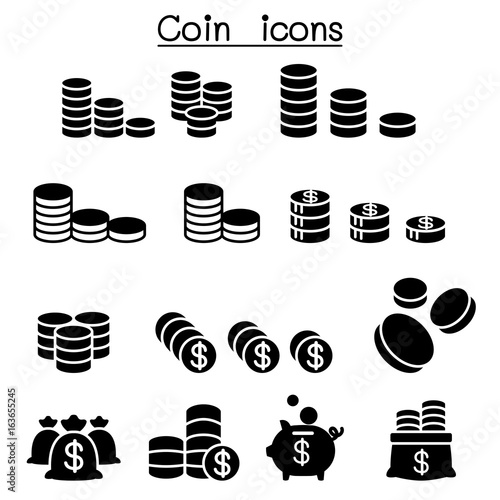 Coin & Money icon set vector illustration