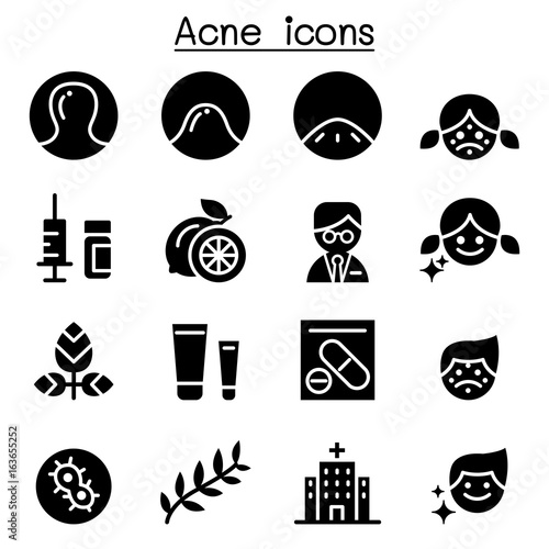 Acne icon set Vector illustration Graphic Design