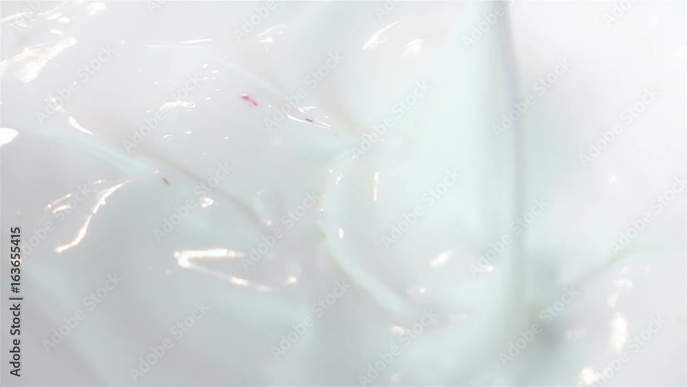High quality video of strawberries falling into yogurt in real 1080p slow motion 250fps High quality video of strawberries falling into yogurt in real 1080p slow motion 250fps