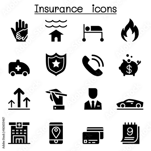 Insurance icon set