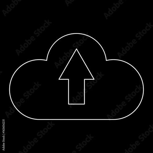 Cloud service  the white path icon .