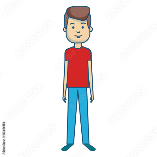 young man model avatar character vector illustration design