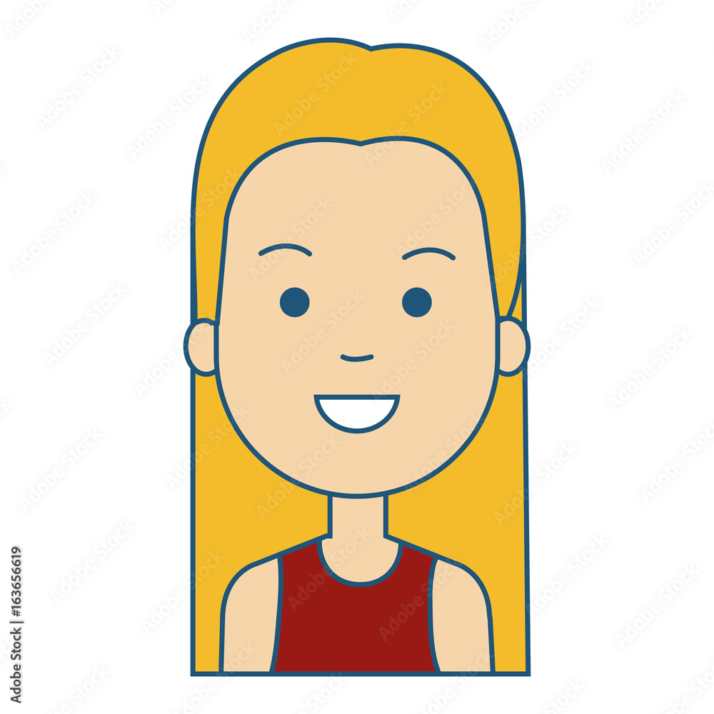 beautiful and young woman character vector illustration design