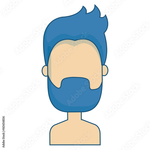 young man shirtless avatar character vector illustration design