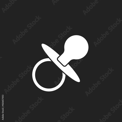 Baby pacifier icon. Child toy nipple vector illustration.