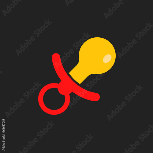 Baby pacifier icon. Child toy nipple vector illustration.