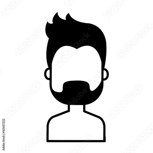 young man shirtless avatar character vector illustration design