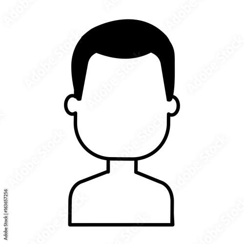young man shirtless avatar character vector illustration design