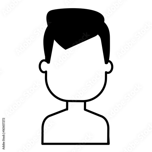 young man shirtless avatar character vector illustration design