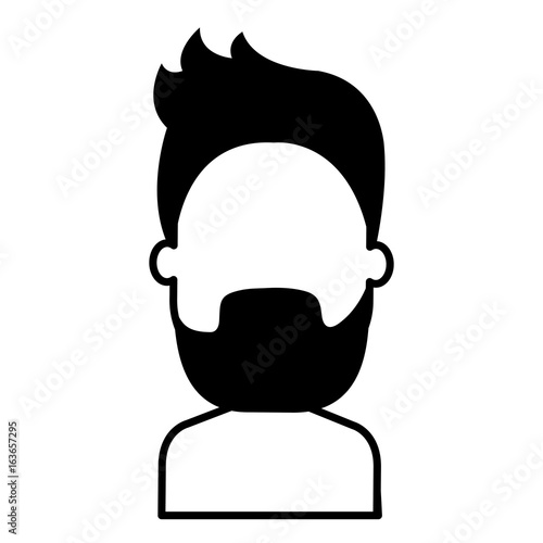 young man shirtless avatar character vector illustration design
