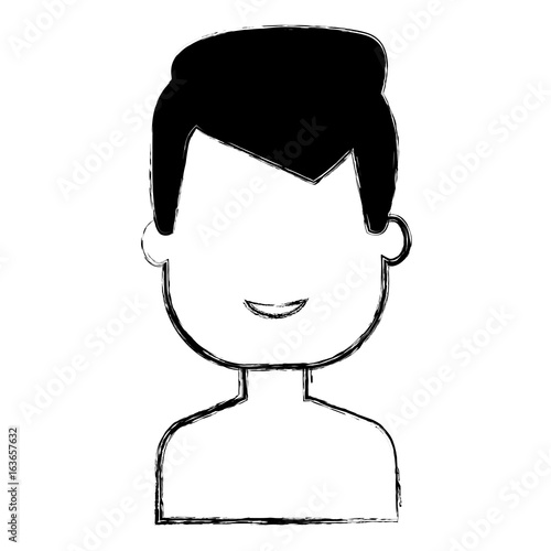 young man shirtless avatar character vector illustration design