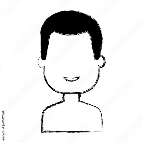 young man shirtless avatar character vector illustration design