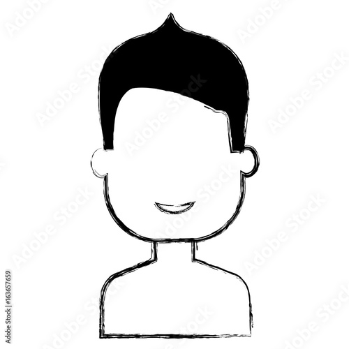 young man shirtless avatar character vector illustration design