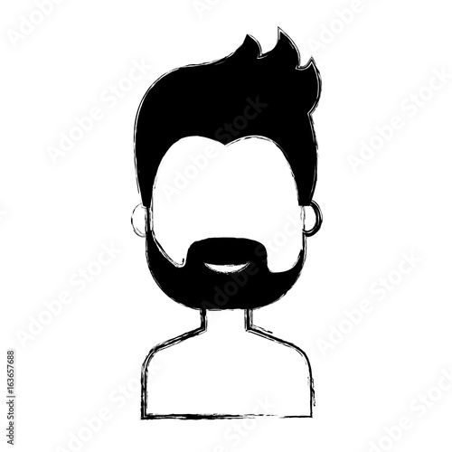 young man shirtless avatar character vector illustration design