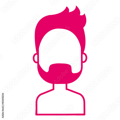 young man shirtless avatar character vector illustration design