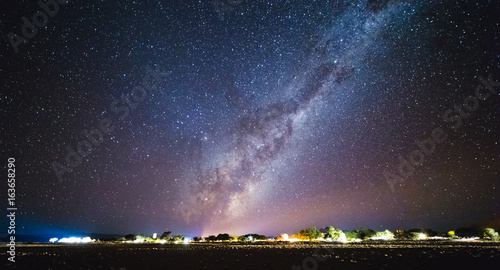 Galaxy at the night sky.  Milky Way over Sesriem camping site, Namibia. photo