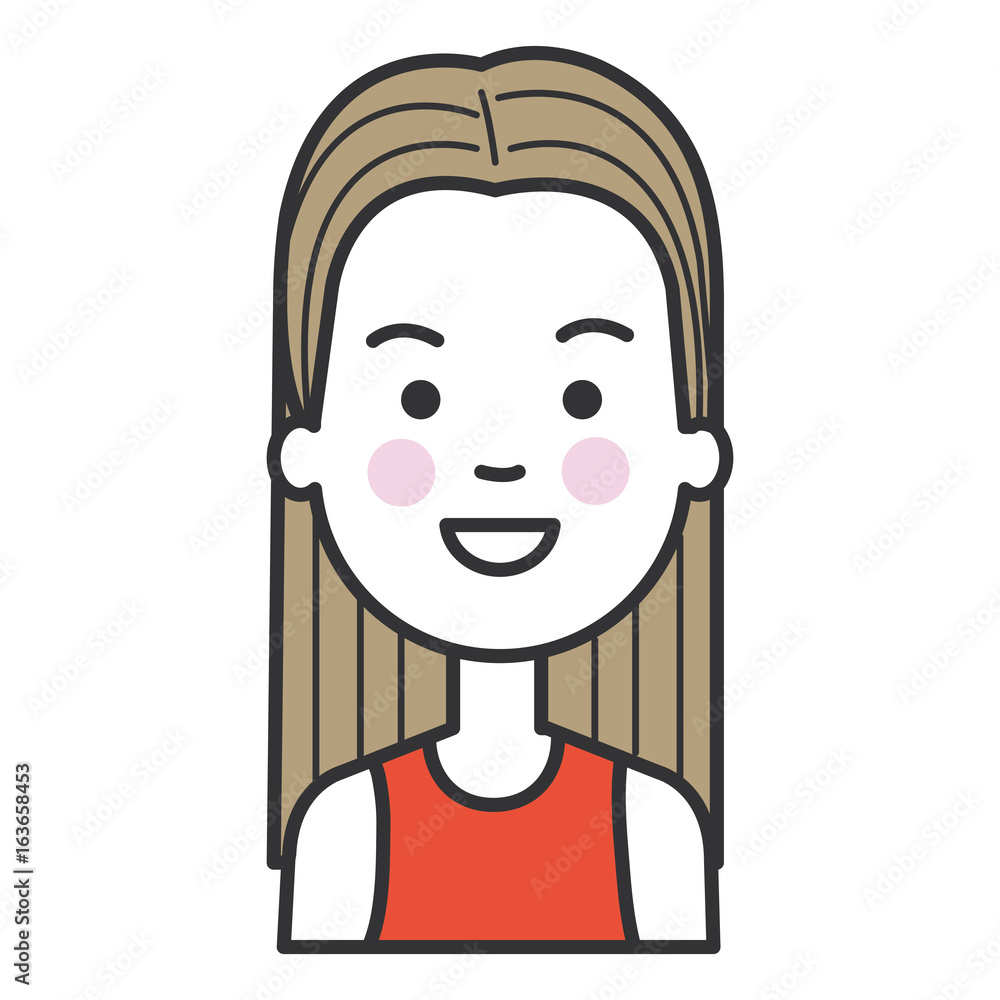 beautiful and young woman character vector illustration design