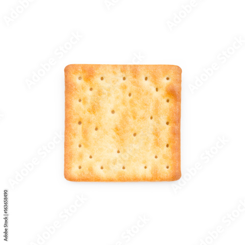 Vászonkép Fresh baked cream crackers isolated on white background (clipping path included)