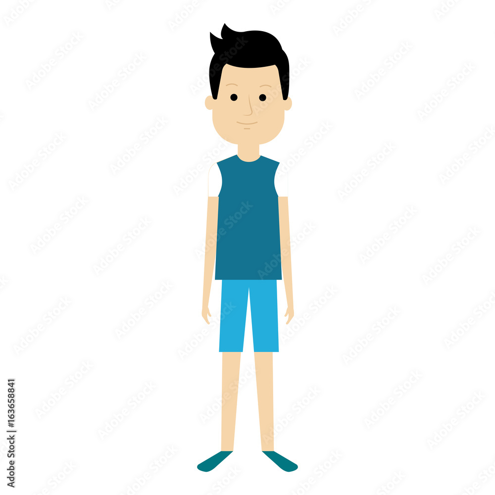 young man model avatar character vector illustration design