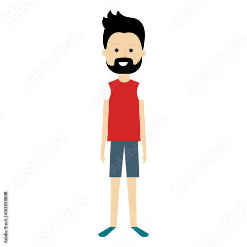 young man model avatar character vector illustration design