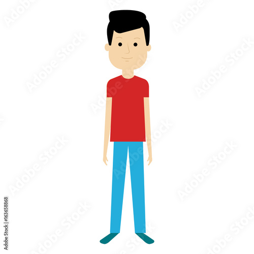 young man model avatar character vector illustration design