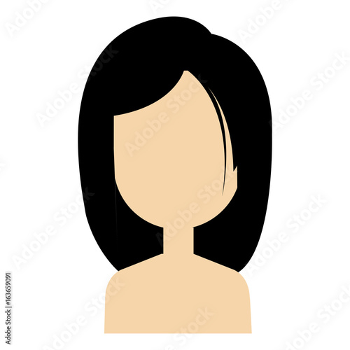 beautiful and young woman shirtless character vector illustration design