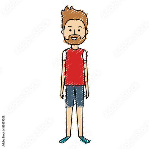 young man model avatar character vector illustration design