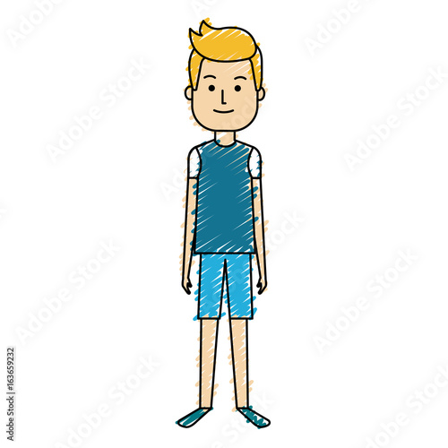 young man model avatar character vector illustration design