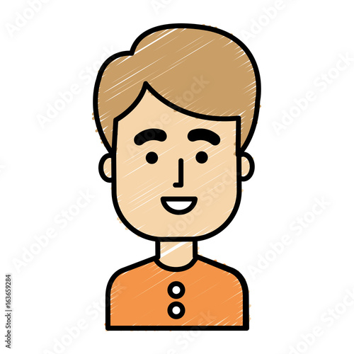 young man model avatar character vector illustration design