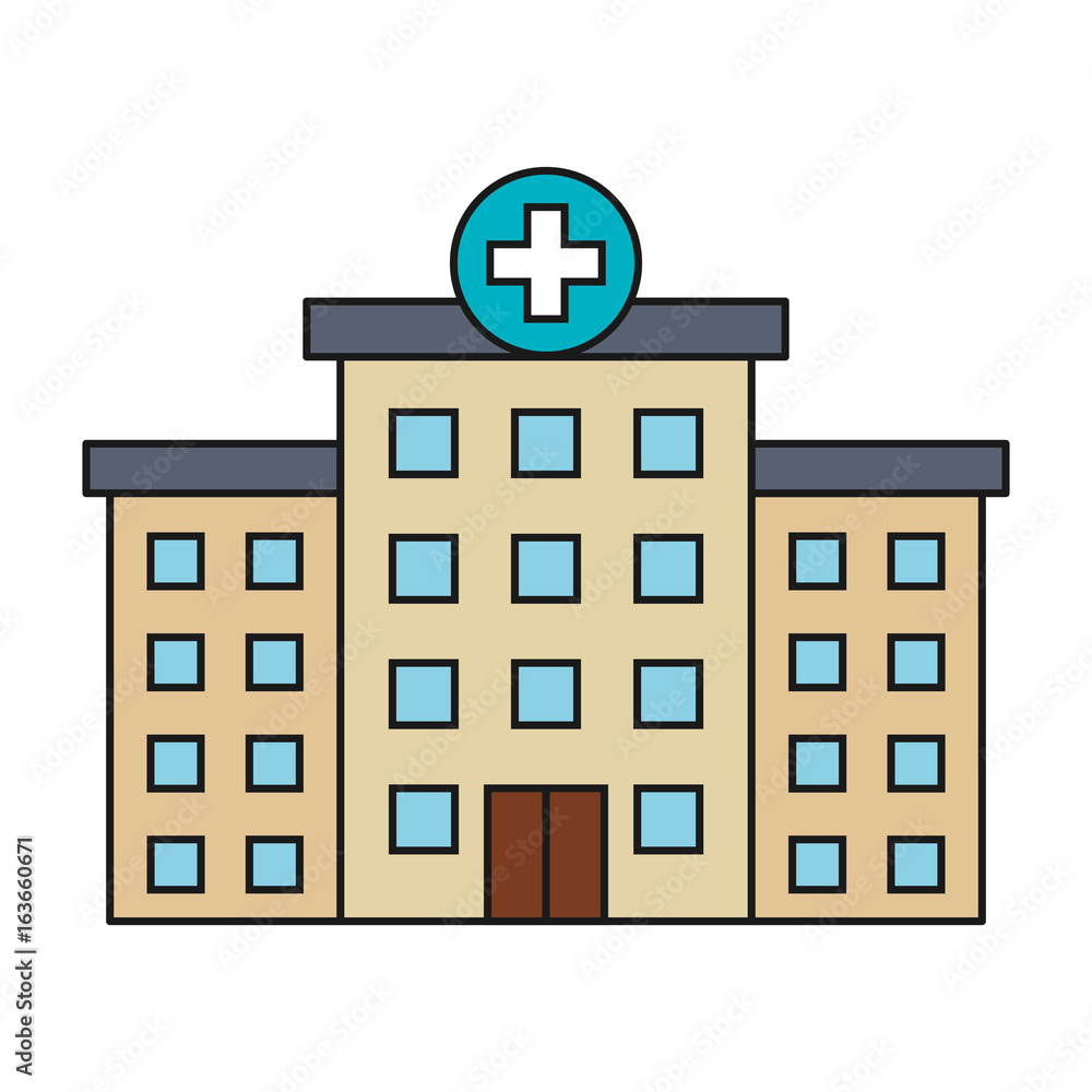 hospital building isolated icon vector illustration design