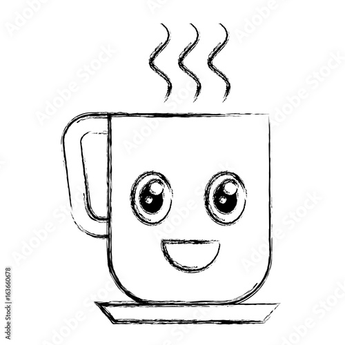coffee mug kawaii character vector illustration design