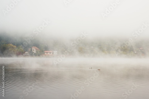 Village in mysterious fog