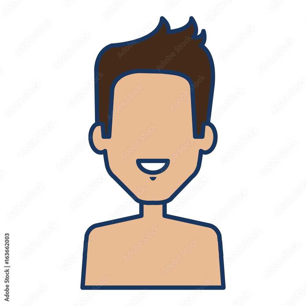 young man shirtless avatar character vector illustration design young man shirtless avatar character vector illustration design