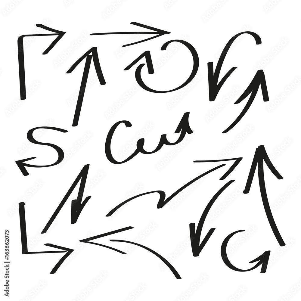 Hand drawn arrows. Vector set Hand drawn arrows. Vector set
