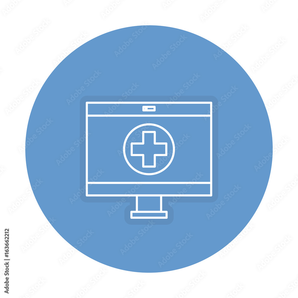 computer display with medical app vector illustration design computer display with medical app vector illustration design