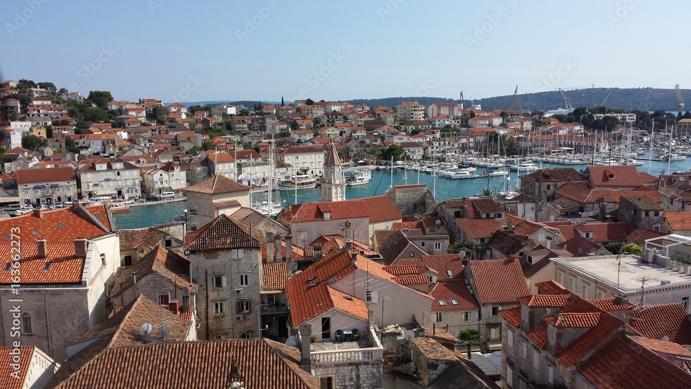 Trogir, Croatia - view of the city from the tower of the Cathedral of Sts. Lawrence