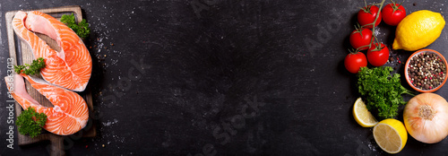 Wallpaper Mural fresh salmon steaks Torontodigital.ca