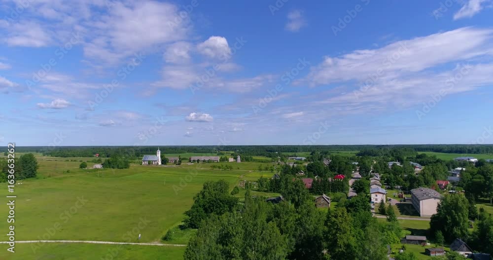 Aerial view rural countryside town, Estonia - Aerial view rural countryside town. Aerial view rural countryside town, Estonia - Aerial view rural countryside town.