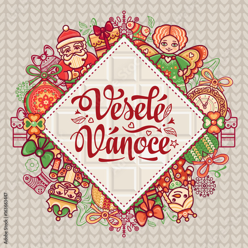 Vesele Vanoce. Vector. Czech language. Warm 