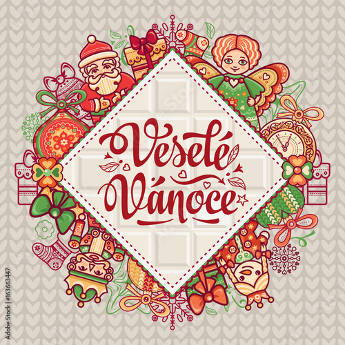 Vesele Vanoce. Vector. Czech language. Warm 