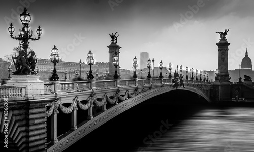Fototapeta Naklejka Na Ścianę i Meble -  Alexander III bridge over the Seine river, Paris, France