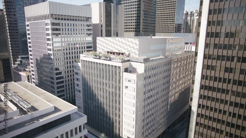 High rise glass office building downtown Los Angeles. 4K