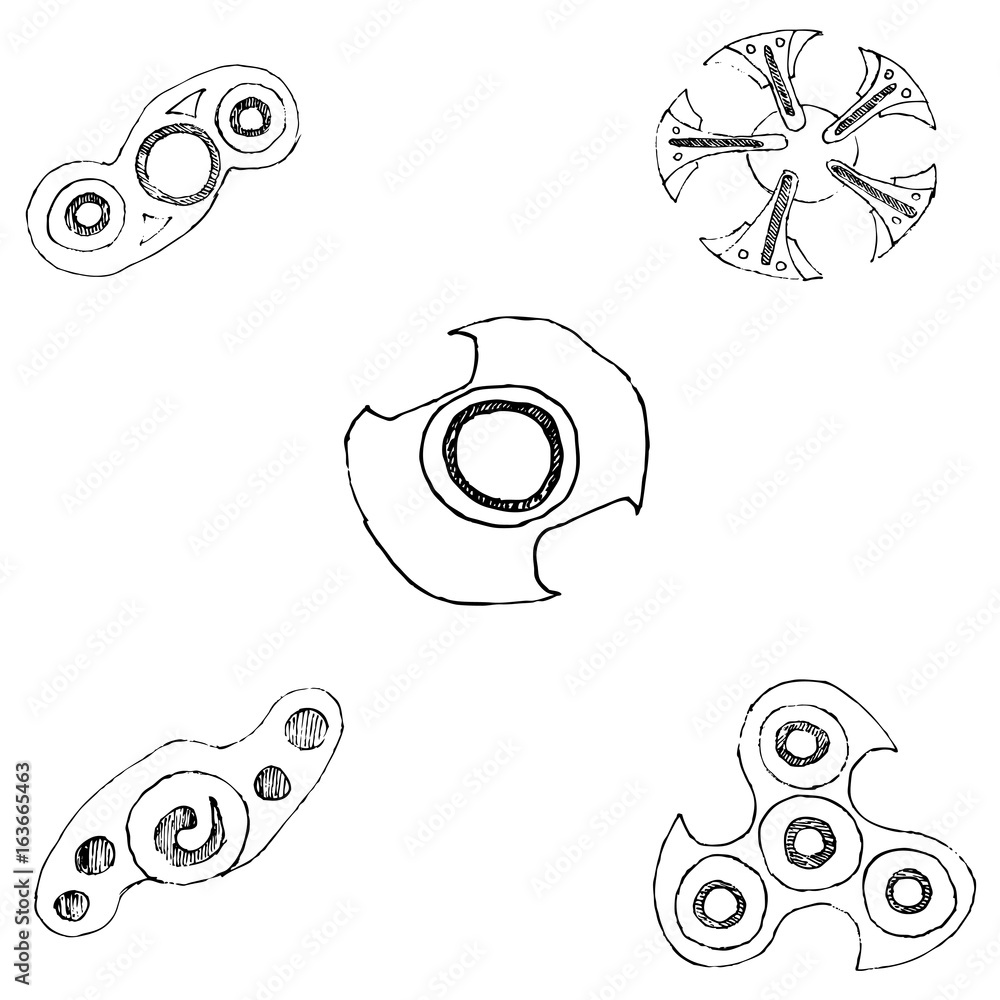 Spinners of different shapes. Spinners of different shapes.