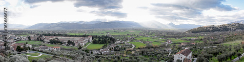 veduta aerea di Padula con la certosa