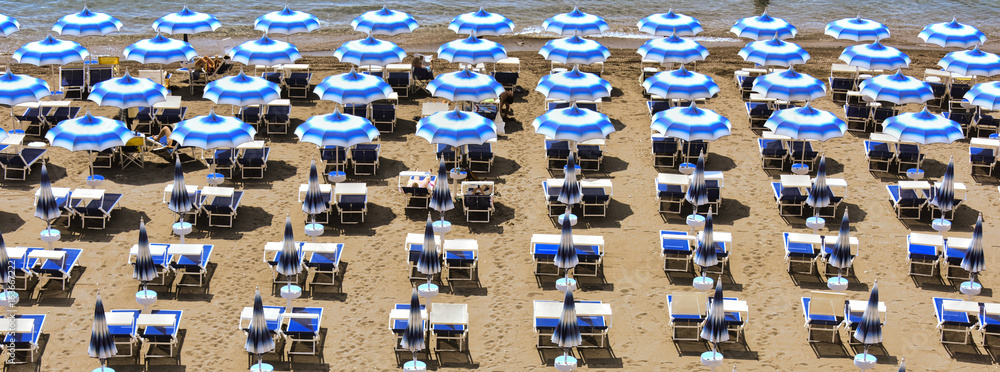 Mediterranean beach during hot summer day