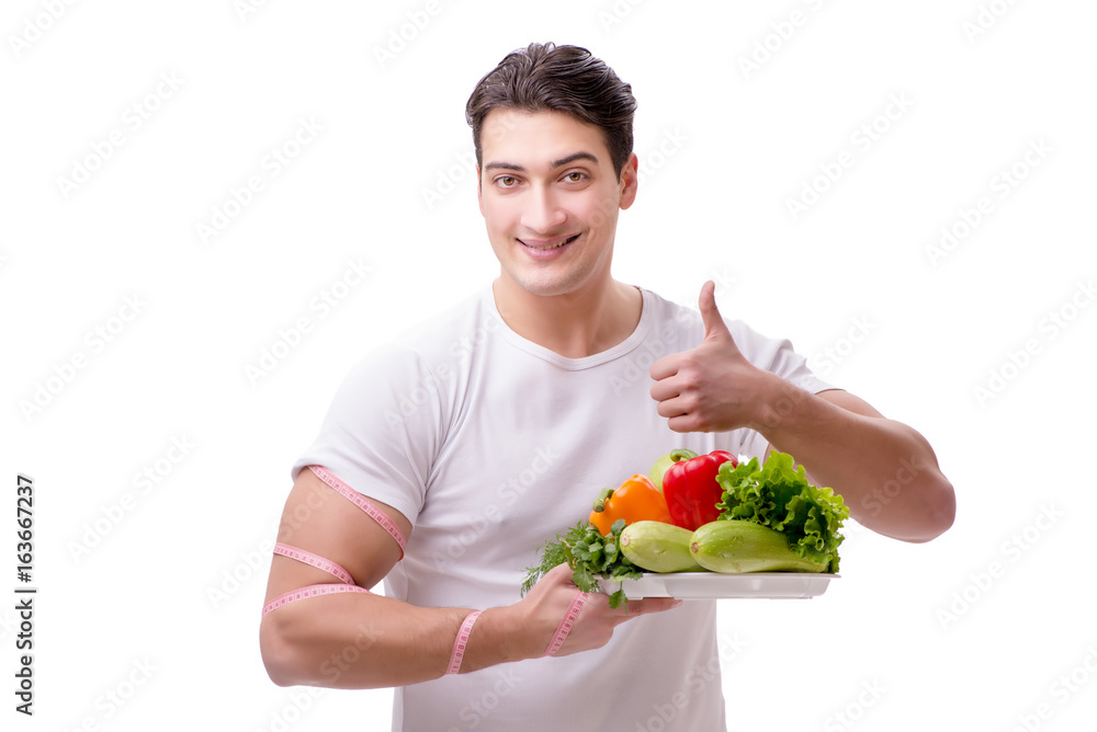Man in healthy eating concept Man in healthy eating concept