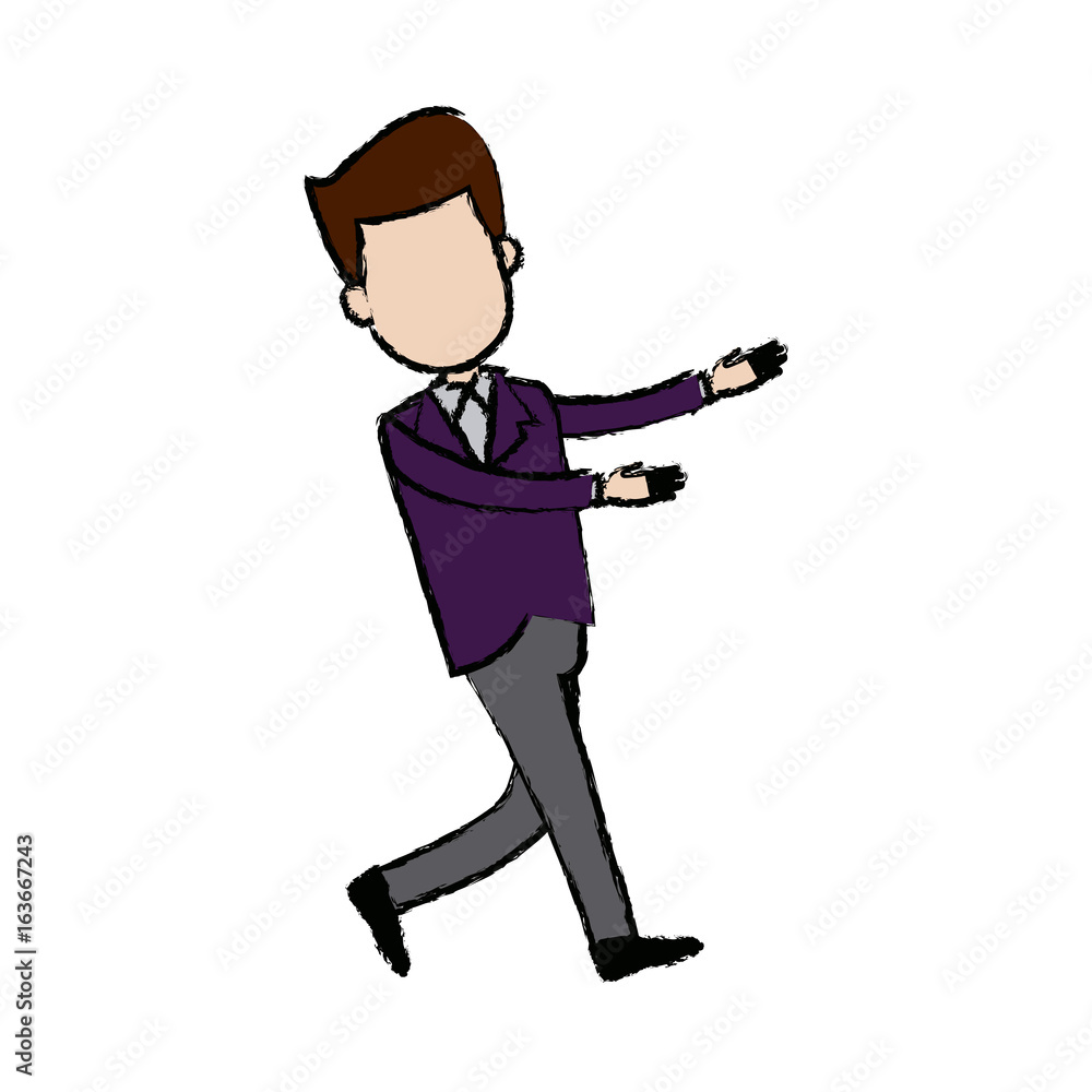 businessman character standing suit clothes businessman character standing suit clothes