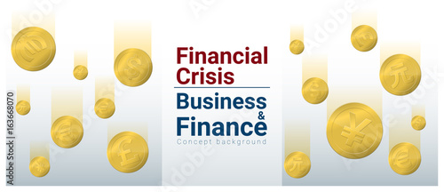 Business and Finance concept background with financial crisis , vector , illustration