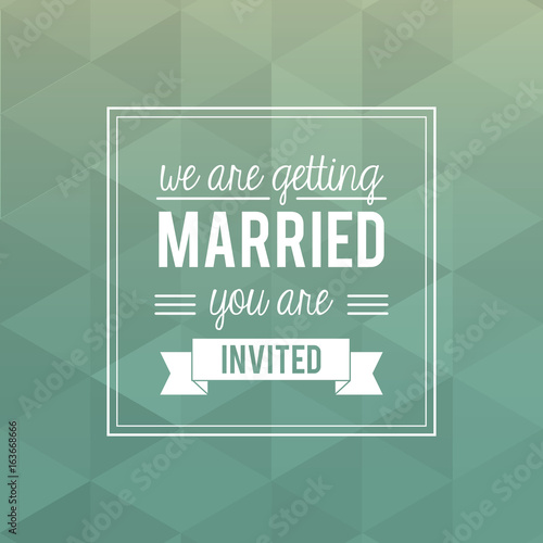 colorful card of invited of we are getting married with abstract background