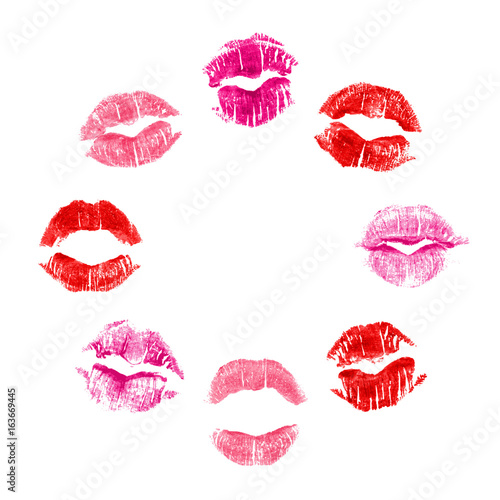 8 vector imprints of lipstick